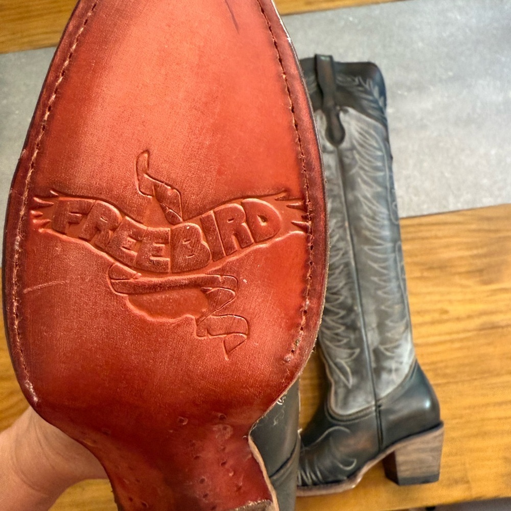 Freebird Misty Ice Tall Western Leather Boots Size 6 - Picture 11 of 16